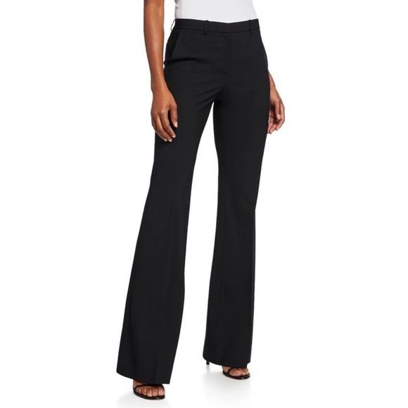 Theory Emery women’s Black Wide Leg Pants wool blend size 10 career pants - Picture 1 of 14